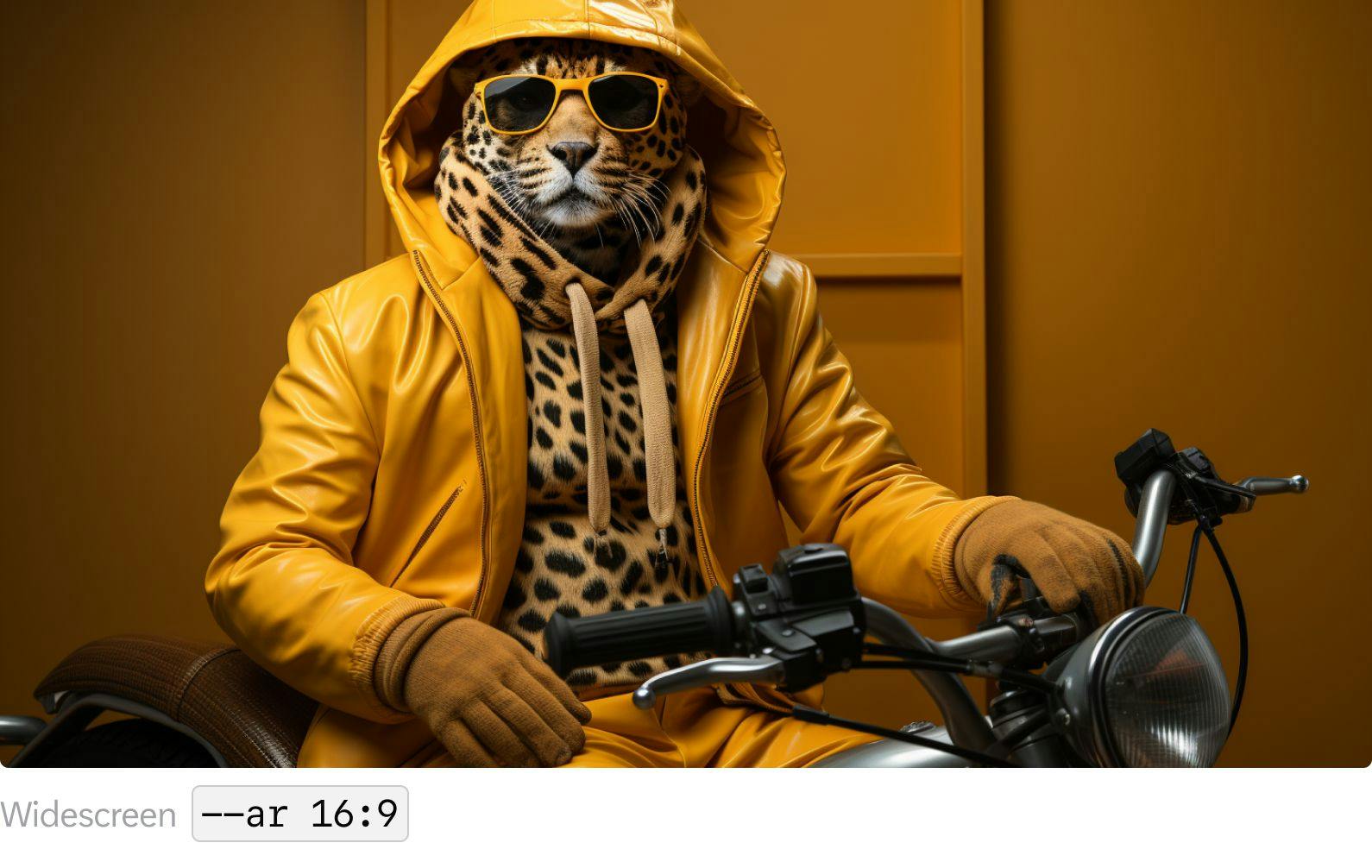 Cheetah with sunglasses and fashionable clothes on a racing bike
