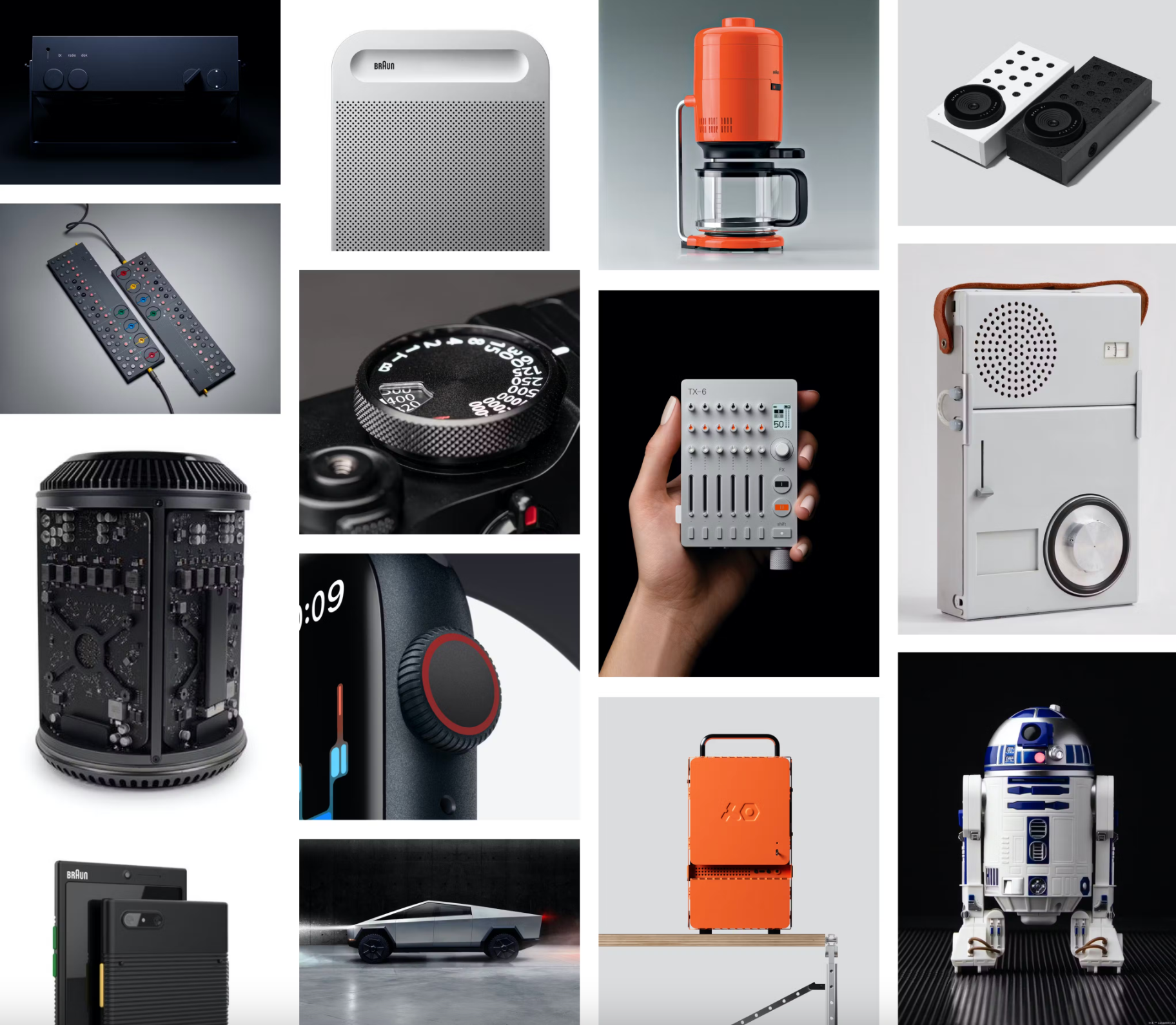 Mosaic photo of industrial design products
