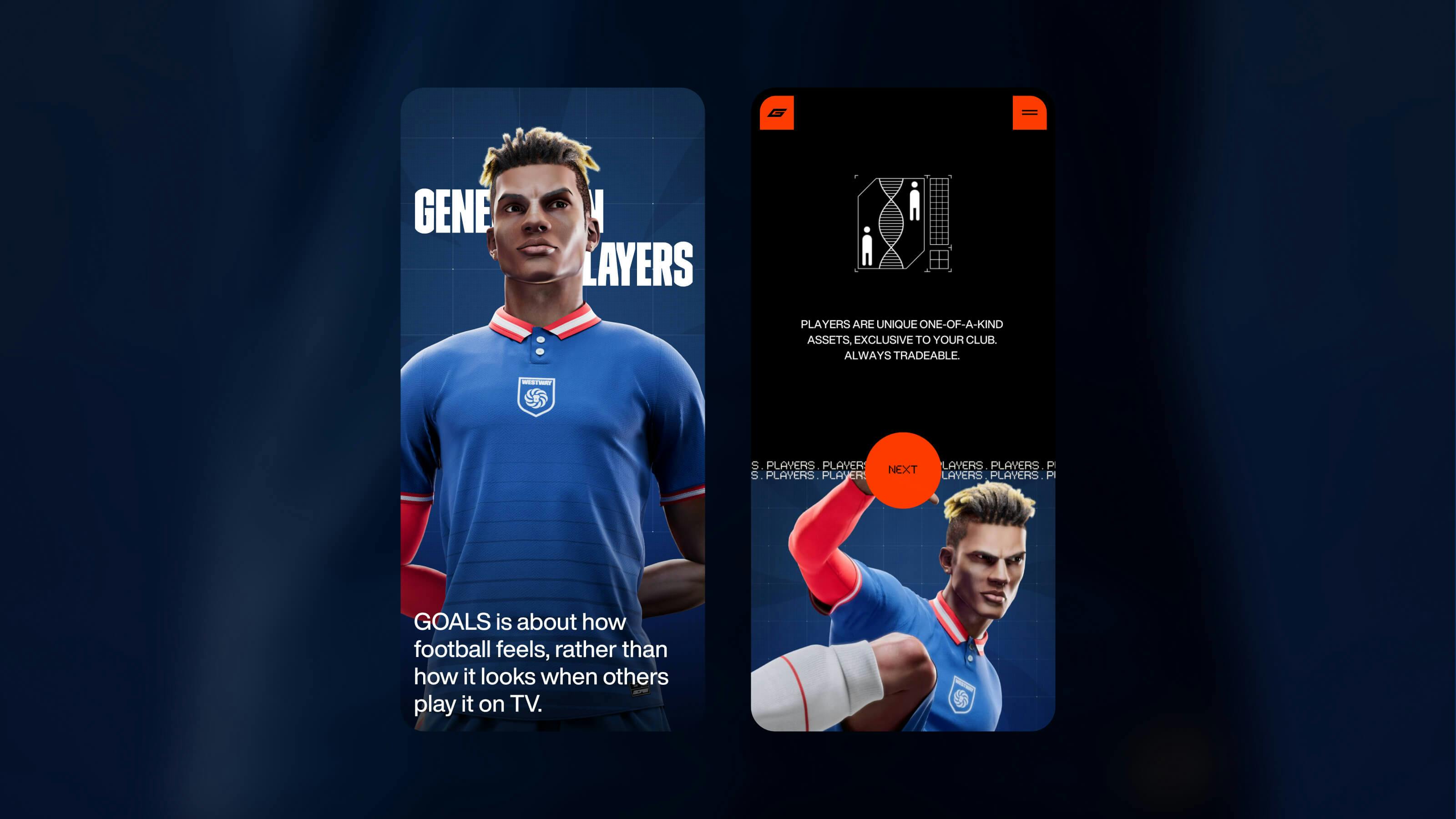 Goals game layout mobile