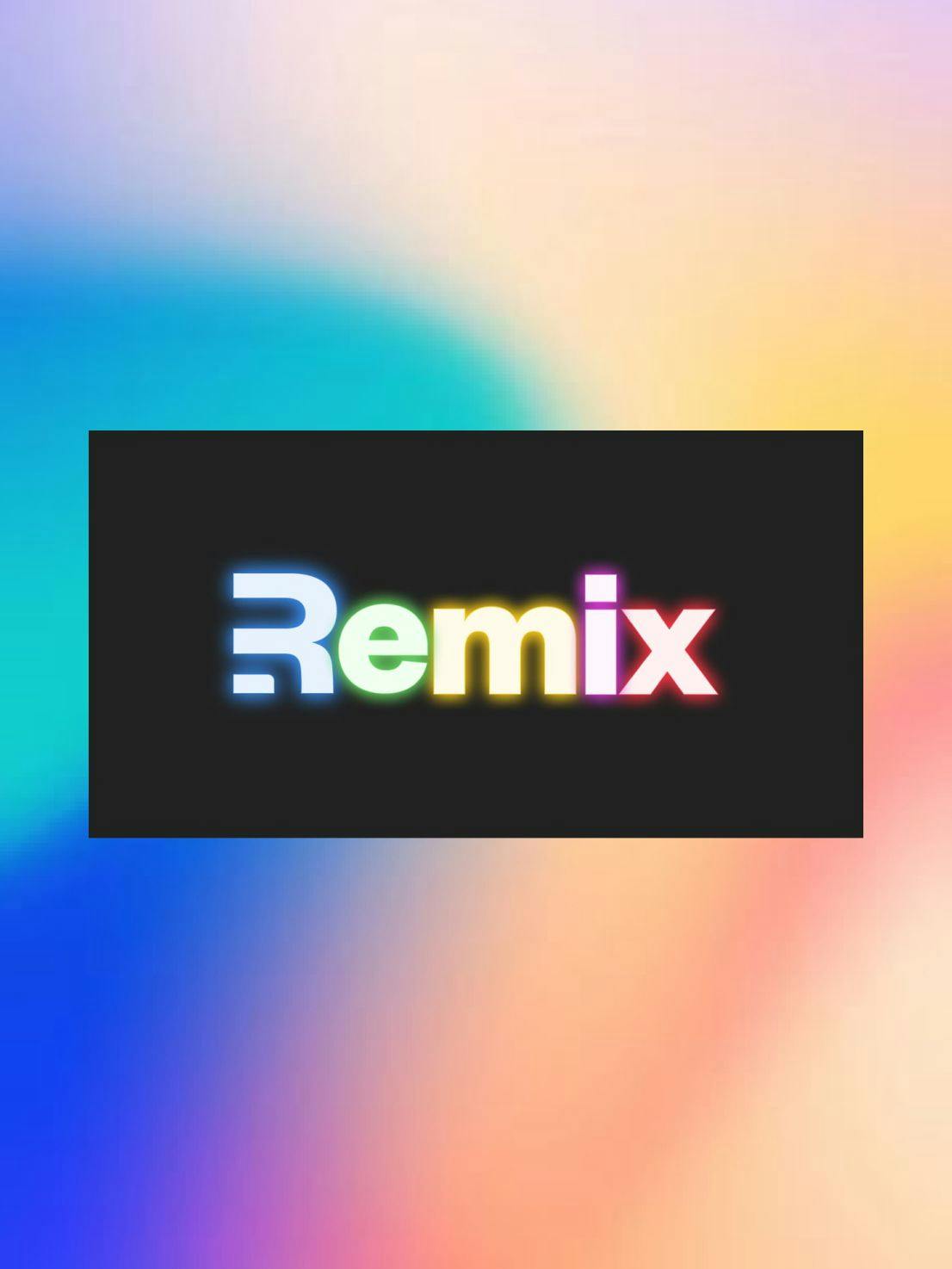 Multicoloured background with the Remix logo